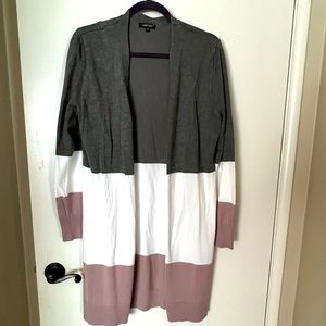 Grey/Cream/Blush Duster Cardigan - size M
